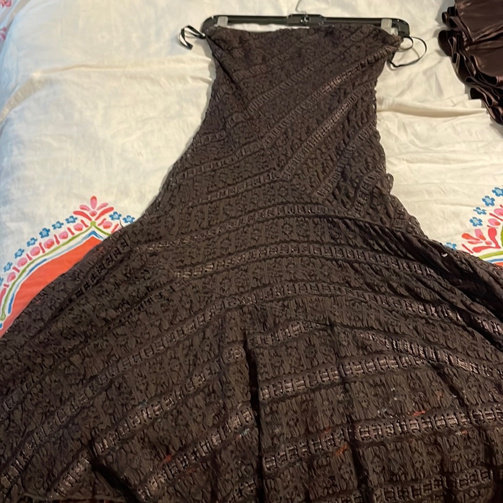 Extra small brown lace boho dress